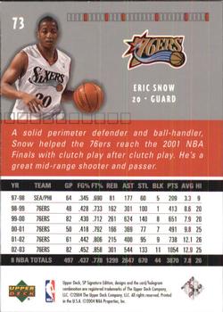 2003-04 SP Signature Edition #73 Eric Snow Back