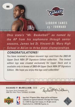 2003-04 SP Signature Edition #101 LeBron James Back