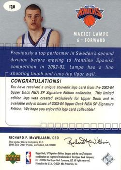 2003-04 SP Signature Edition #130 Maciej Lampe Back