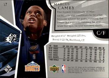 2003-04 SPx #17 Marcus Camby Back