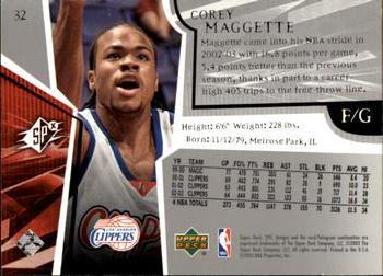 2003-04 SPx #32 Corey Maggette Back