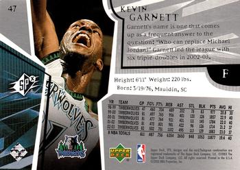 2003-04 SPx #47 Kevin Garnett Back