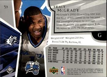 2003-04 SPx #59 Tracy McGrady Back