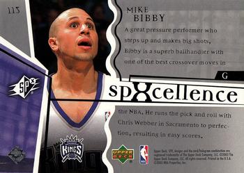 2003-04 SPx #115 Mike Bibby Back