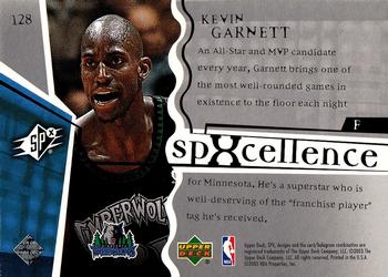 2003-04 SPx #128 Kevin Garnett Back