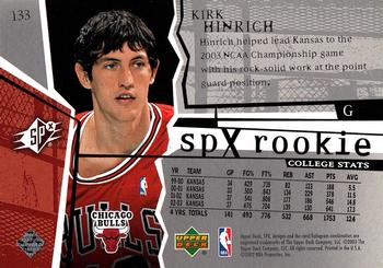 2003-04 SPx #133 Kirk Hinrich Back
