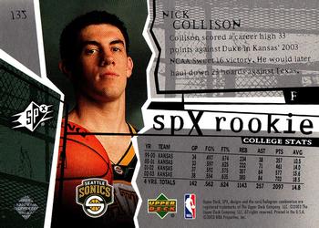 2003-04 SPx #135 Nick Collison Back