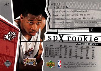 2003-04 SPx #142 Willie Green Back