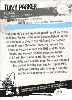 2006-07 Topps Luxury Box - Silver #9 Tony Parker Back