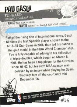 2006-07 Topps Luxury Box - Silver #16 Pau Gasol Back