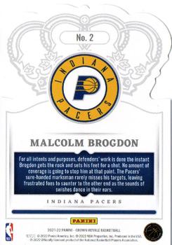 2021-22 Panini Crown Royale #2 Malcolm Brogdon Back