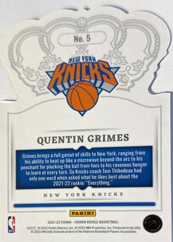 2021-22 Panini Crown Royale #5 Quentin Grimes Back