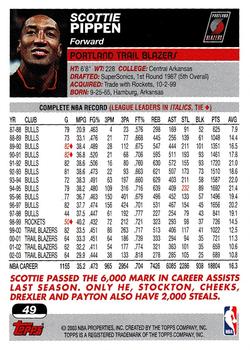 2003-04 Topps #49 Scottie Pippen Back