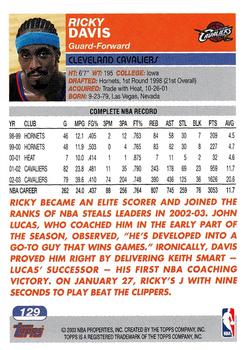 2003-04 Topps #129 Ricky Davis Back