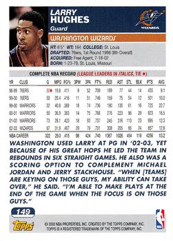 2003-04 Topps #149 Larry Hughes Back