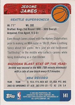 2003-04 Bazooka #141 Jerome James Back