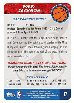 2003-04 Bazooka #17 Bobby Jackson Back