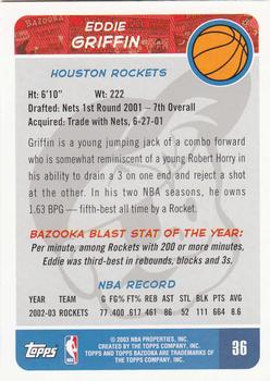2003-04 Bazooka #36 Eddie Griffin Back