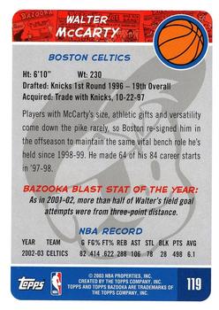 2003-04 Bazooka #119 Walter Mccarty Back