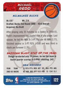 2003-04 Bazooka #122 Michael Redd Back