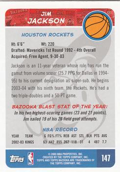 2003-04 Bazooka #147 Jim Jackson Back