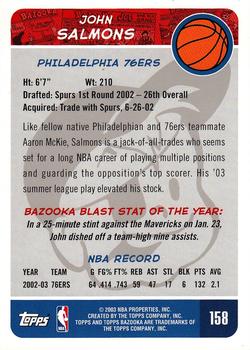 2003-04 Bazooka #158 John Salmons Back