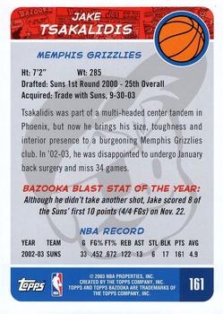 2003-04 Bazooka #161 Jake Tsakalidis Back