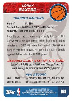 2003-04 Bazooka #168 Lonny Baxter Back