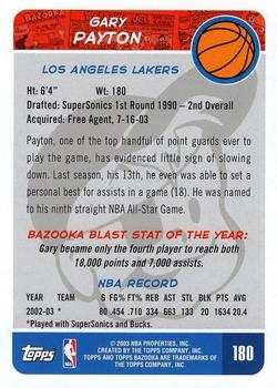 2003-04 Bazooka #180 Gary Payton Back
