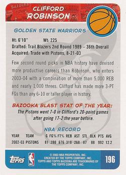 2003-04 Bazooka #196 Clifford Robinson Back