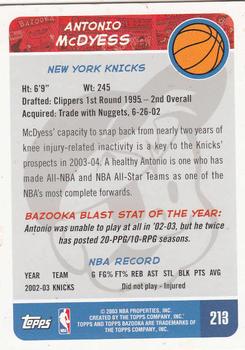2003-04 Bazooka #213 Antonio McDyess Back