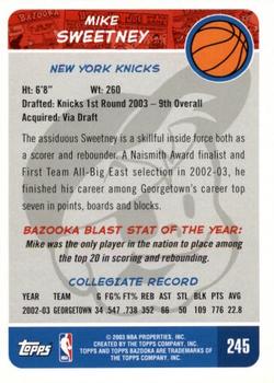 2003-04 Bazooka #245 Mike Sweetney Back