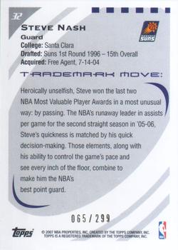2006-07 Topps Trademark Moves - Foil #32 Steve Nash Back