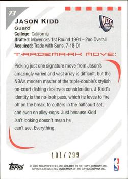 2006-07 Topps Trademark Moves - Foil #73 Jason Kidd Back