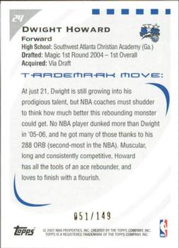 2006-07 Topps Trademark Moves - Rainbow #24 Dwight Howard Back