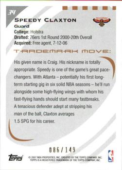 2006-07 Topps Trademark Moves - Rainbow #34 Speedy Claxton Back