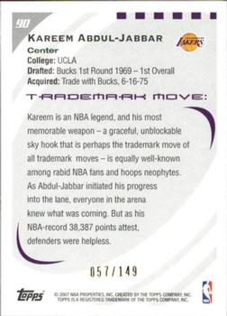2006-07 Topps Trademark Moves - Rainbow #90 Kareem Abdul-Jabbar Back
