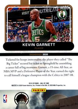 2020 Panini Basketball Hall of Fame #NNO Kevin Garnett Back