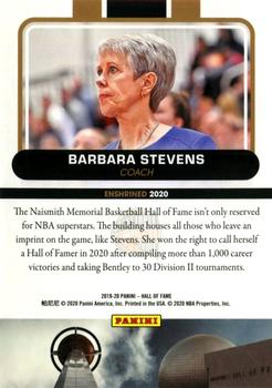 2020 Panini Basketball Hall of Fame #NNO Barbara Stevens Back
