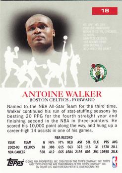 2003-04 Topps Pristine #18 Antoine Walker Back