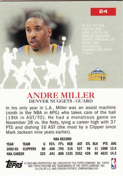 2003-04 Topps Pristine #24 Andre Miller Back