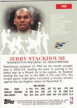 2003-04 Topps Pristine #40 Jerry Stackhouse Back