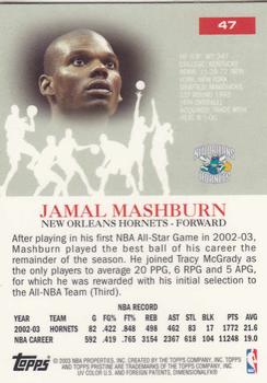 2003-04 Topps Pristine #47 Jamal Mashburn Back