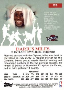 2003-04 Topps Pristine #59 Darius Miles Back