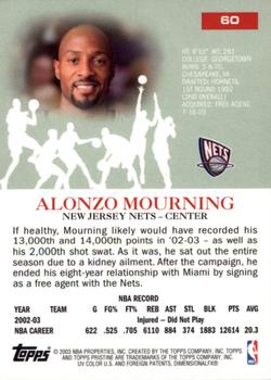 2003-04 Topps Pristine #60 Alonzo Mourning Back