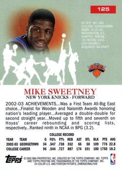 2003-04 Topps Pristine #125 Mike Sweetney Back