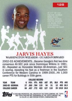 2003-04 Topps Pristine #128 Jarvis Hayes Back