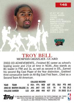 2003-04 Topps Pristine #146 Troy Bell Back