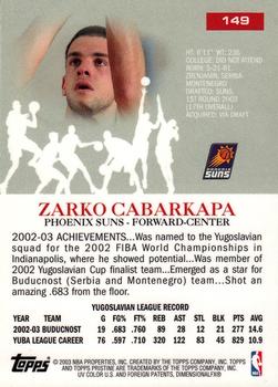 2003-04 Topps Pristine #149 Zarko Cabarkapa Back
