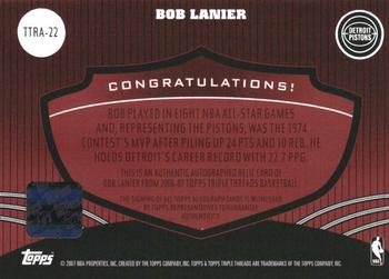 2006-07 Topps Triple Threads - Relics Autographs #TTRA-22 Bob Lanier Back